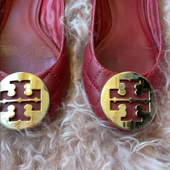 Vintage Tory Burch Quinn Quilted Logo Flats Shoes Sz 5 - Picture 3 of 4
